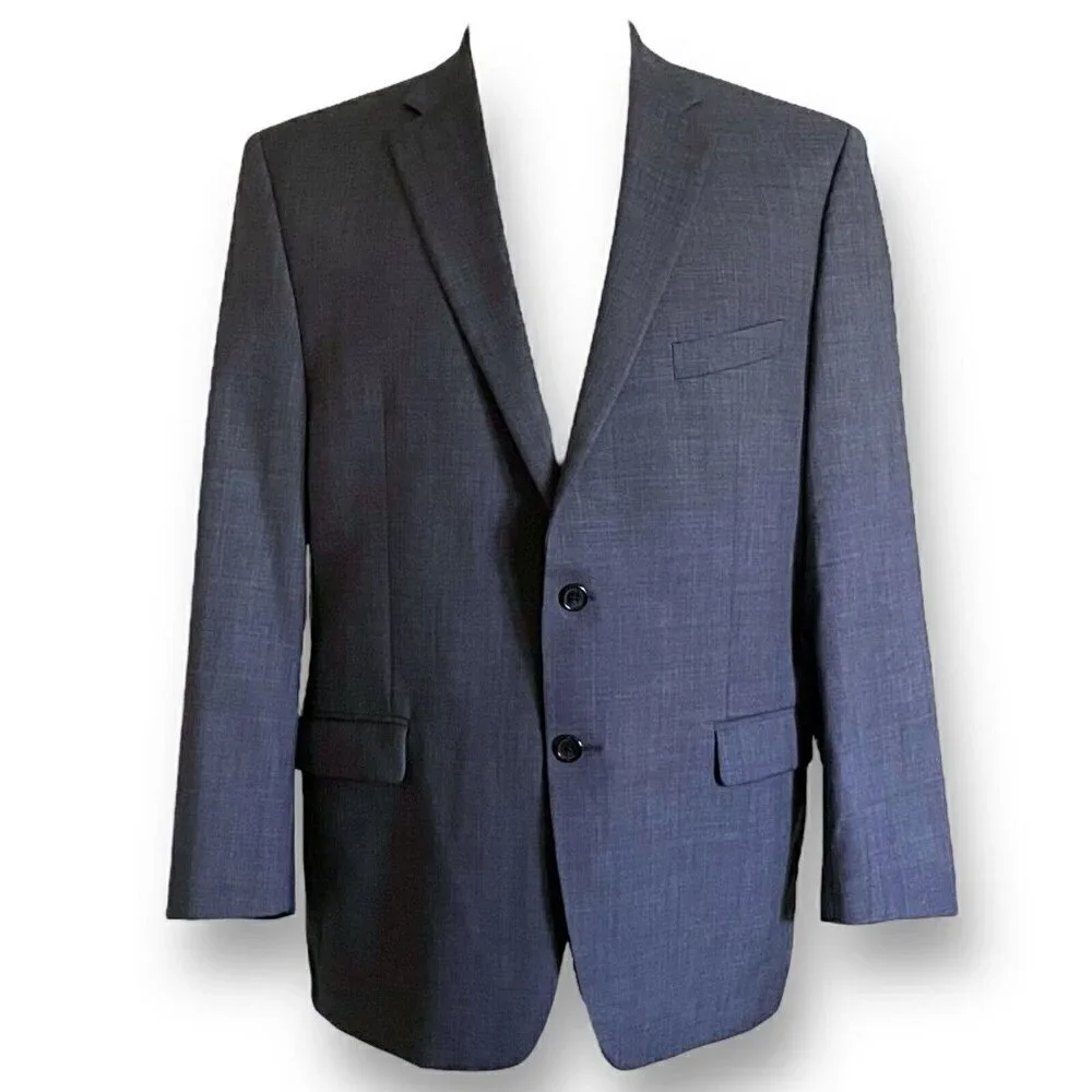 Lauren Ralph Lauren Mens Blazer Sz 44R Gray Wool Two Button Sport Suit Coat